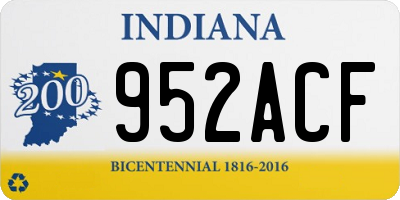 IN license plate 952ACF