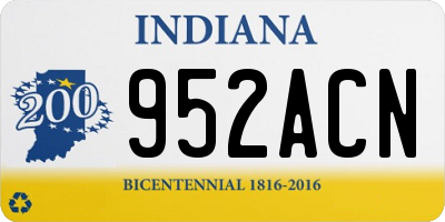 IN license plate 952ACN