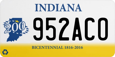 IN license plate 952ACO