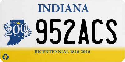 IN license plate 952ACS