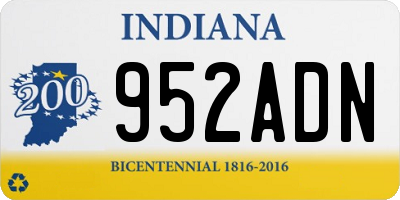 IN license plate 952ADN