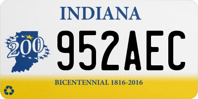 IN license plate 952AEC
