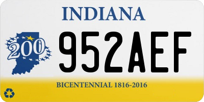 IN license plate 952AEF
