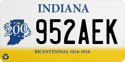 IN license plate 952AEK