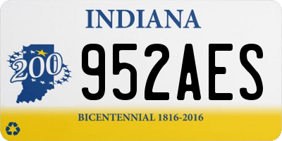 IN license plate 952AES