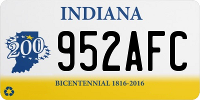 IN license plate 952AFC