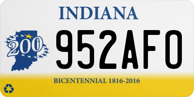 IN license plate 952AFO