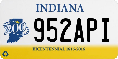 IN license plate 952API