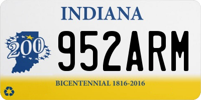 IN license plate 952ARM