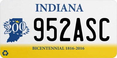 IN license plate 952ASC
