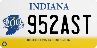 IN license plate 952AST