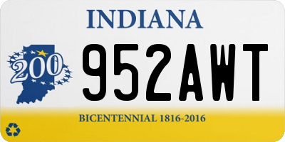 IN license plate 952AWT