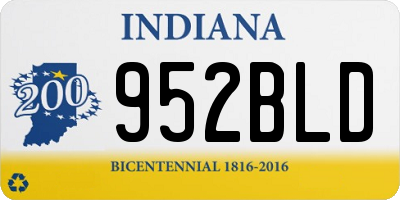 IN license plate 952BLD