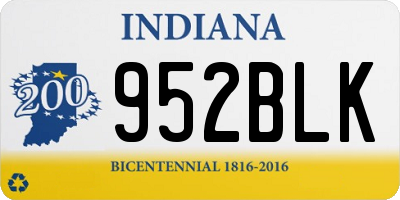 IN license plate 952BLK