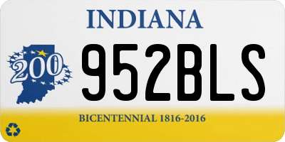 IN license plate 952BLS