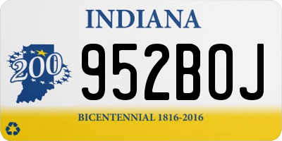 IN license plate 952BOJ