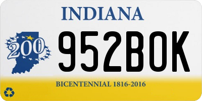 IN license plate 952BOK