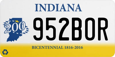IN license plate 952BOR