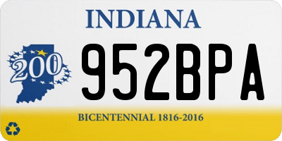 IN license plate 952BPA