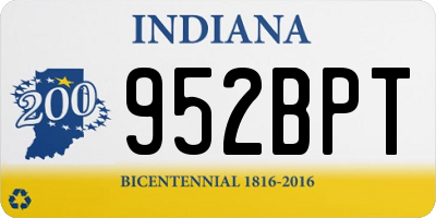 IN license plate 952BPT