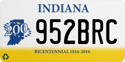 IN license plate 952BRC