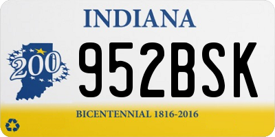 IN license plate 952BSK