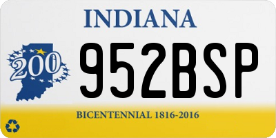 IN license plate 952BSP