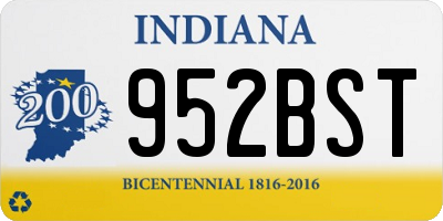 IN license plate 952BST