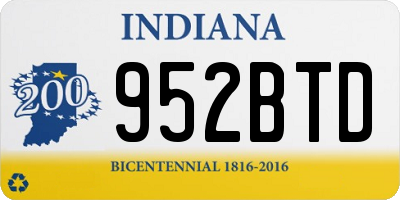 IN license plate 952BTD
