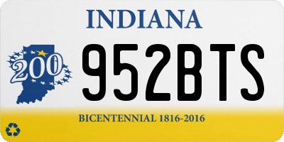 IN license plate 952BTS
