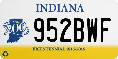 IN license plate 952BWF
