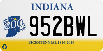 IN license plate 952BWL