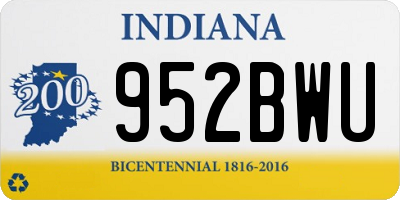 IN license plate 952BWU