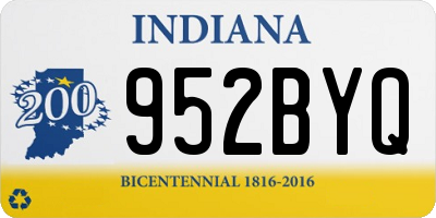 IN license plate 952BYQ