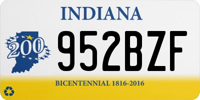 IN license plate 952BZF