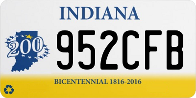 IN license plate 952CFB