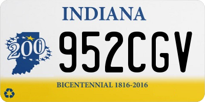 IN license plate 952CGV