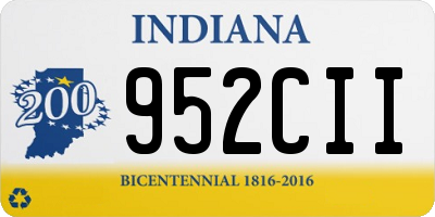 IN license plate 952CII