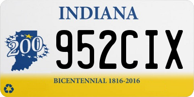 IN license plate 952CIX