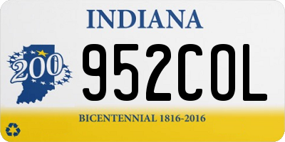 IN license plate 952COL