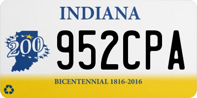 IN license plate 952CPA