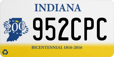 IN license plate 952CPC