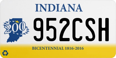 IN license plate 952CSH