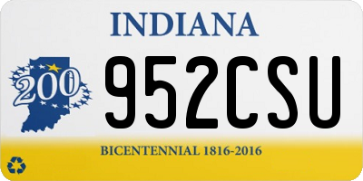 IN license plate 952CSU