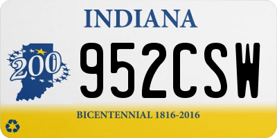 IN license plate 952CSW