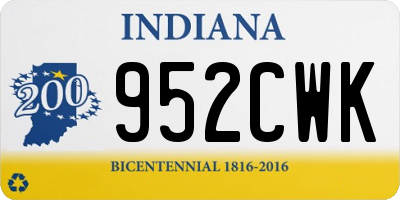 IN license plate 952CWK