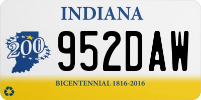 IN license plate 952DAW