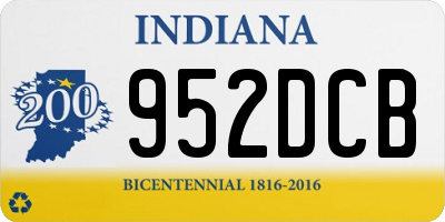 IN license plate 952DCB