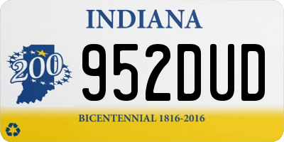 IN license plate 952DUD