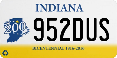 IN license plate 952DUS